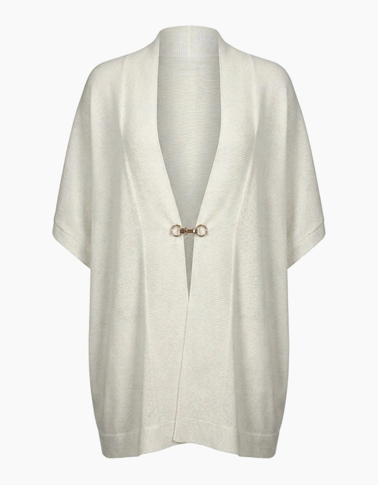 Relaxed Clasp Front Cover-Up - White