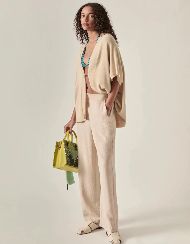 Relaxed Clasp Front Cover-Up - Beige