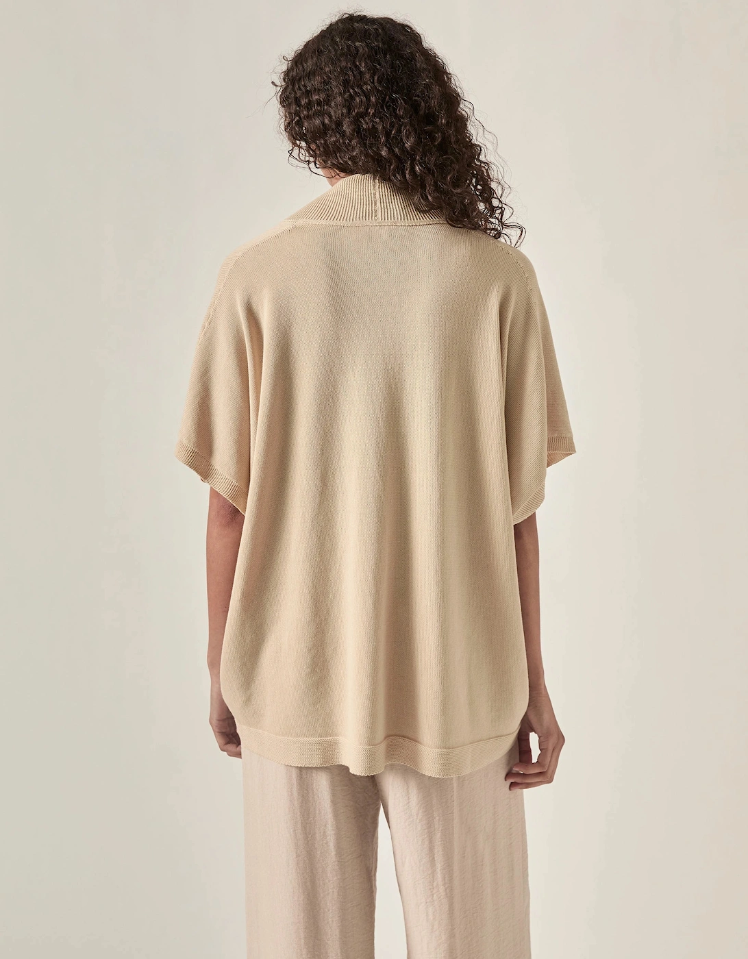 Relaxed Clasp Front Cover-Up - Beige
