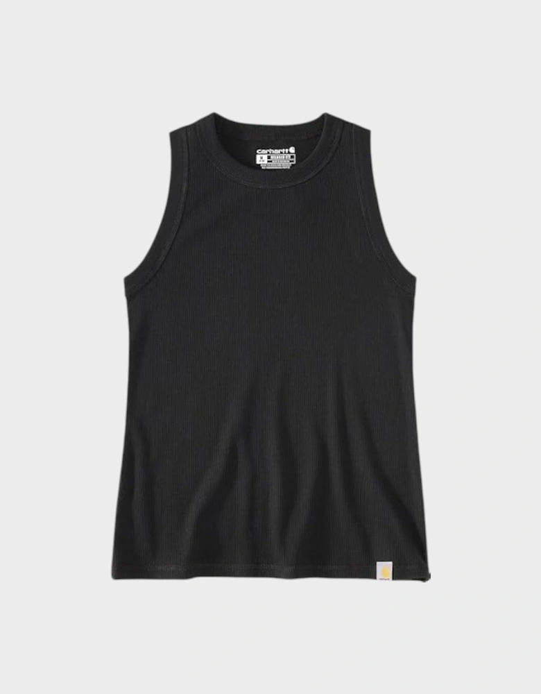 Fiber Series Fitted Ribbed Tank Black