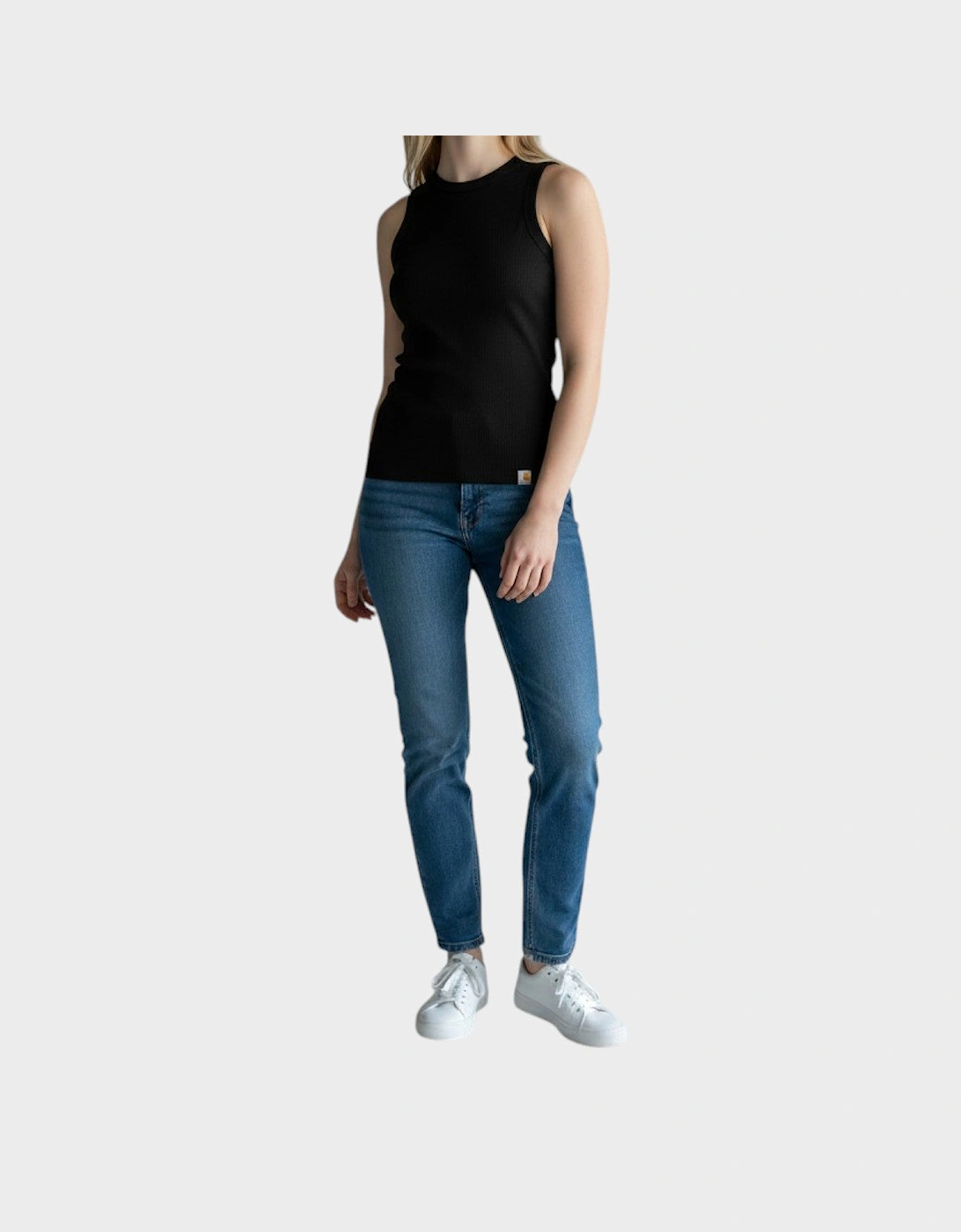Fiber Series Fitted Ribbed Tank Black