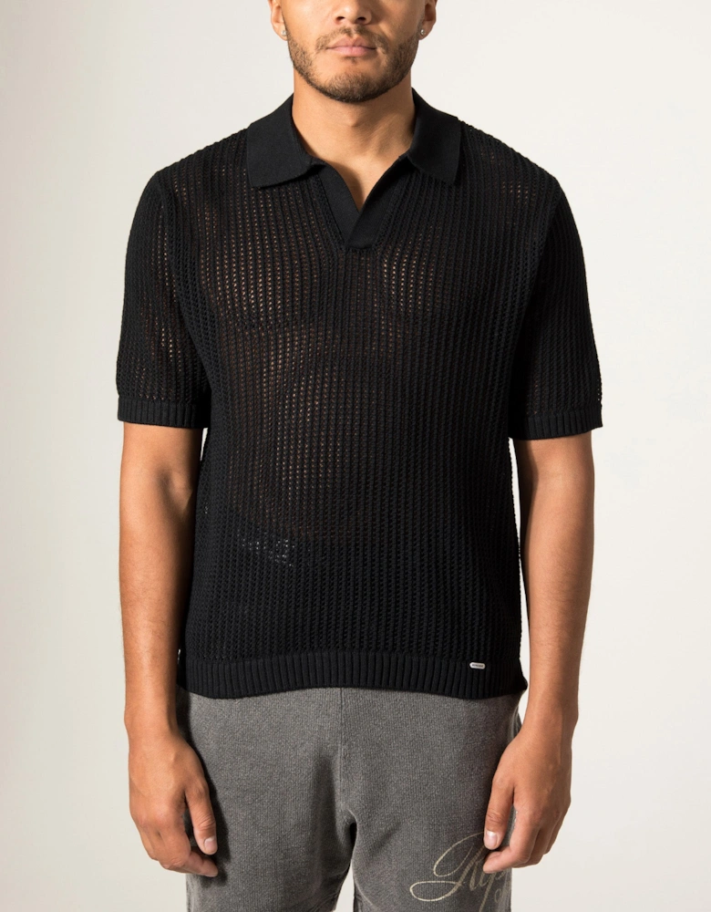Beverly Open Gauge Knitted Polo Shirt
