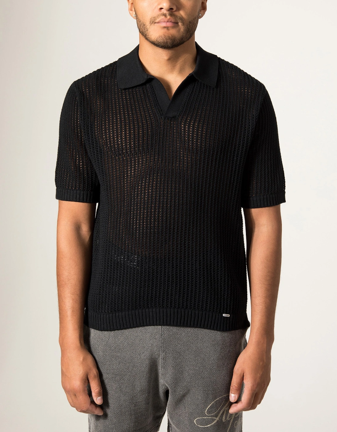 Beverly Open Gauge Knitted Polo Shirt
