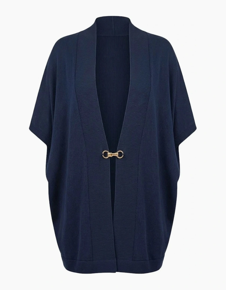 Relaxed Clasp Front Cover-Up - Navy