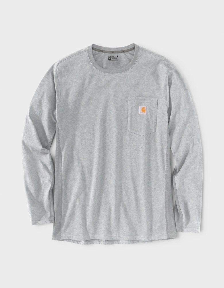 Force Relaxed Fit Midweight Long-Sleeve Pocket T-Shirt Grey