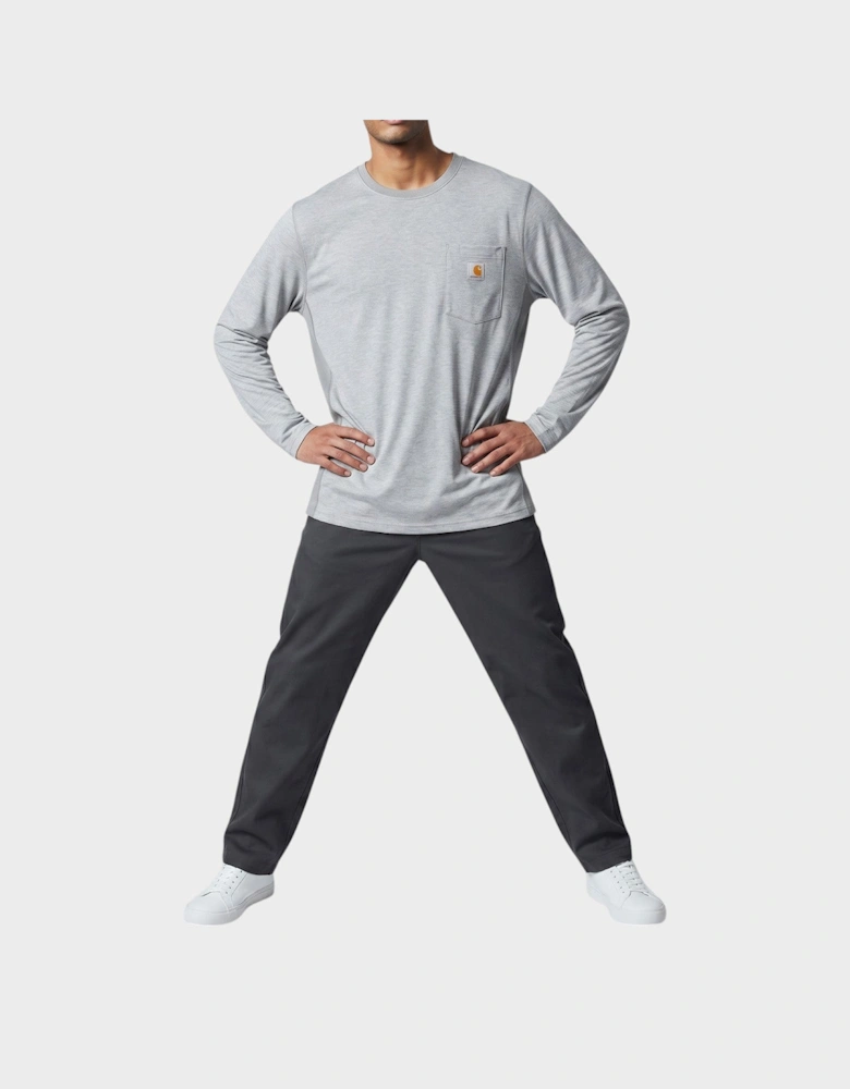 Force Relaxed Fit Midweight Long-Sleeve Pocket T-Shirt Grey