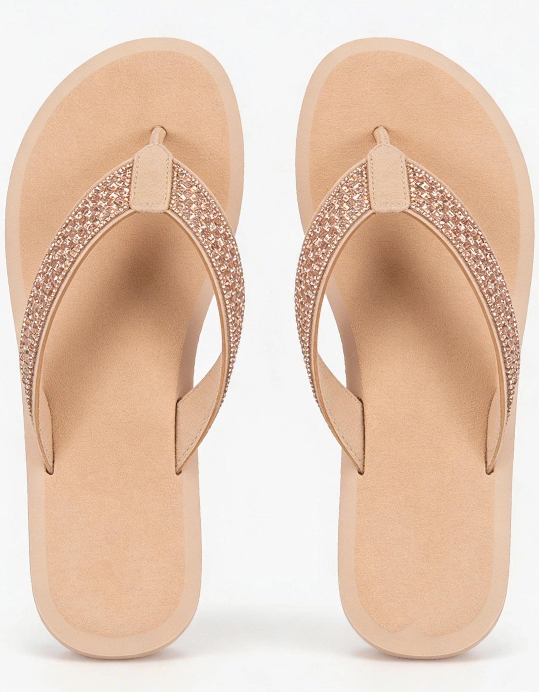 Totes Sol Bounce 0464 Womens Toe-Post Sandals Nude