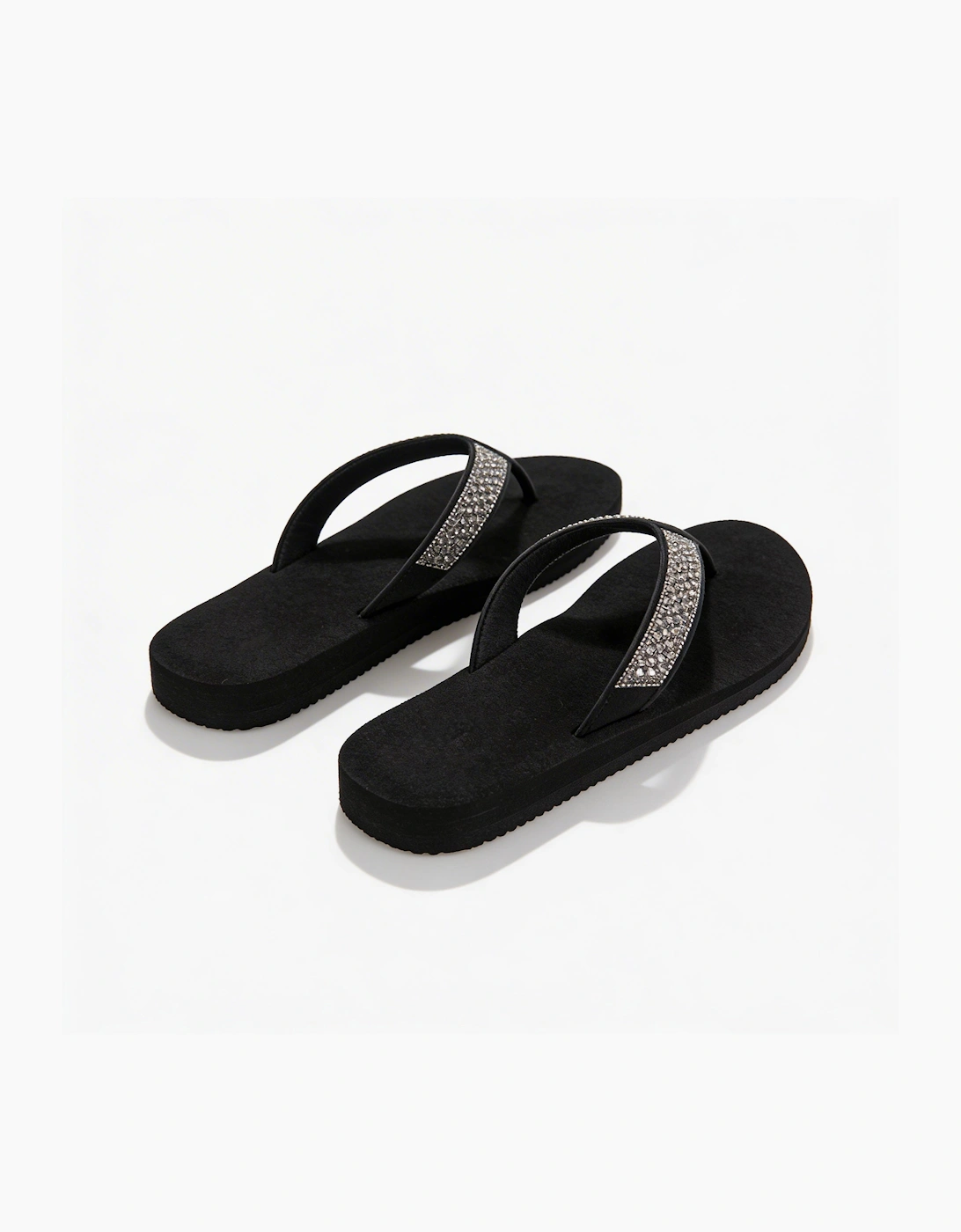 Totes Sol Bounce 0464 Womens Toe-Post Sandals Black