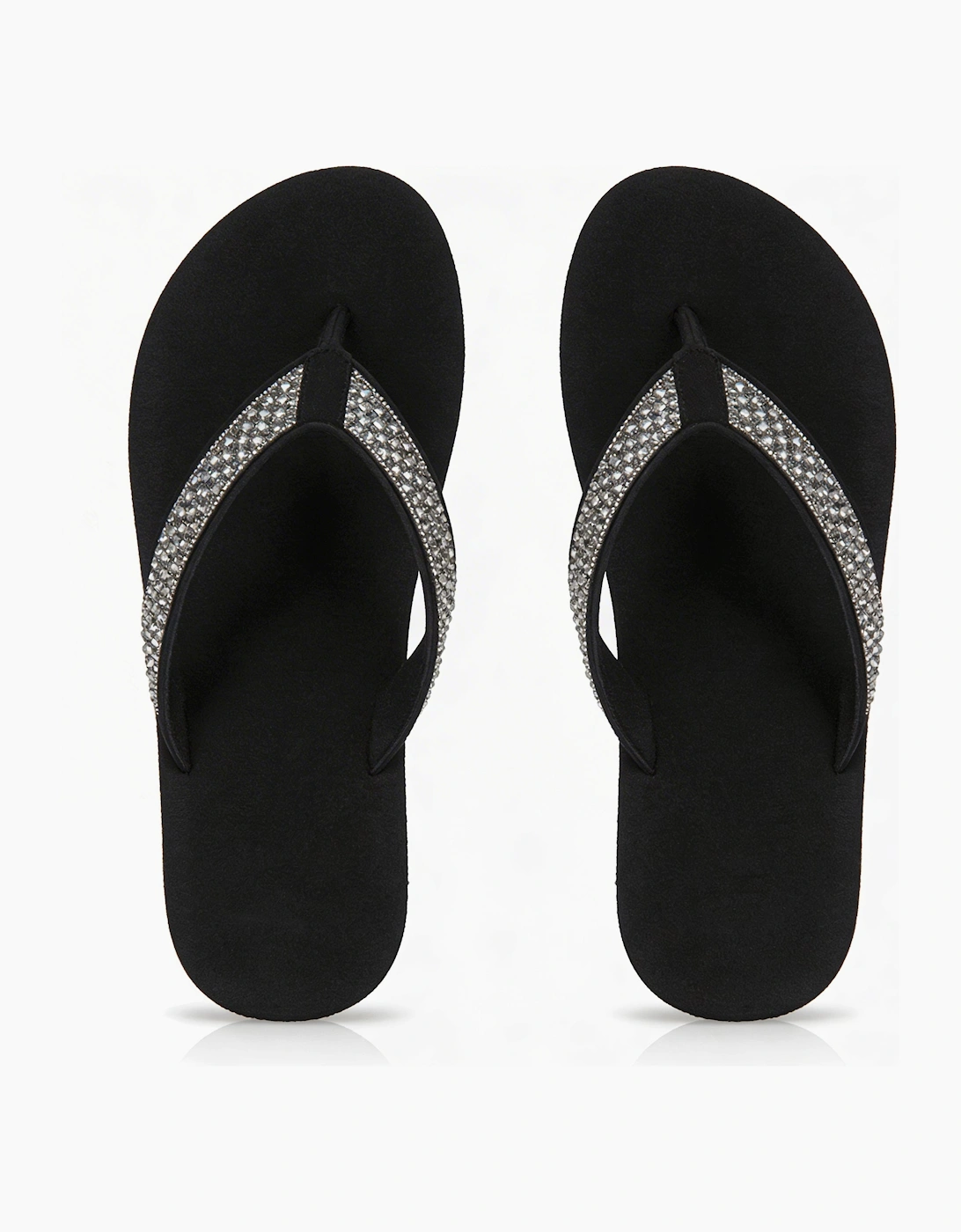 Totes Sol Bounce 0464 Womens Toe-Post Sandals Black