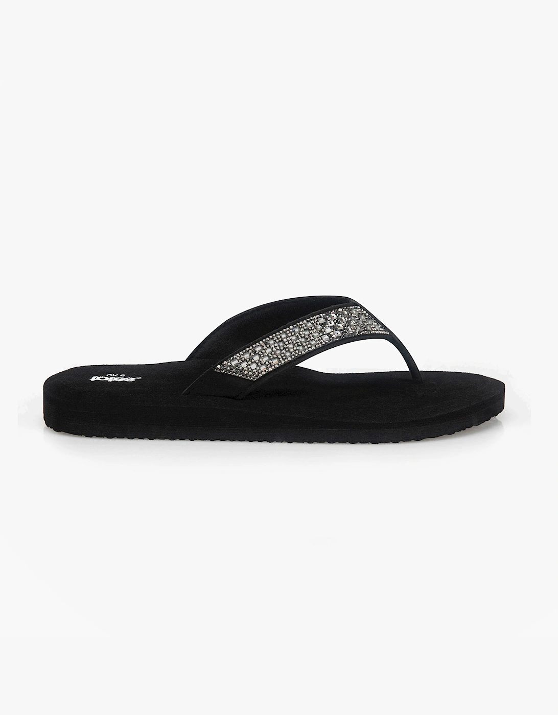 Totes Sol Bounce 0464 Womens Toe-Post Sandals Black