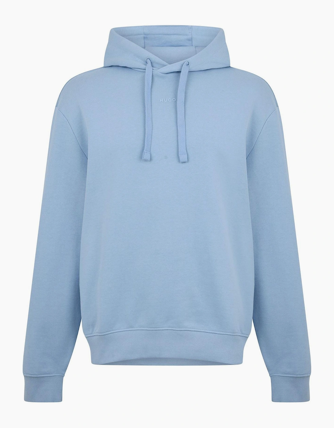 Hugo Boss Men's Navy Terry Relaxed Fit Hoodie With Logo Print - Size: 36