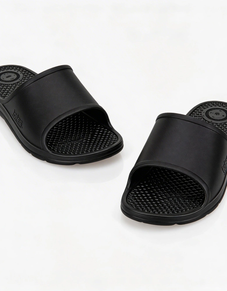 Totes Sol Bounce 0371P Mens Sliders Black