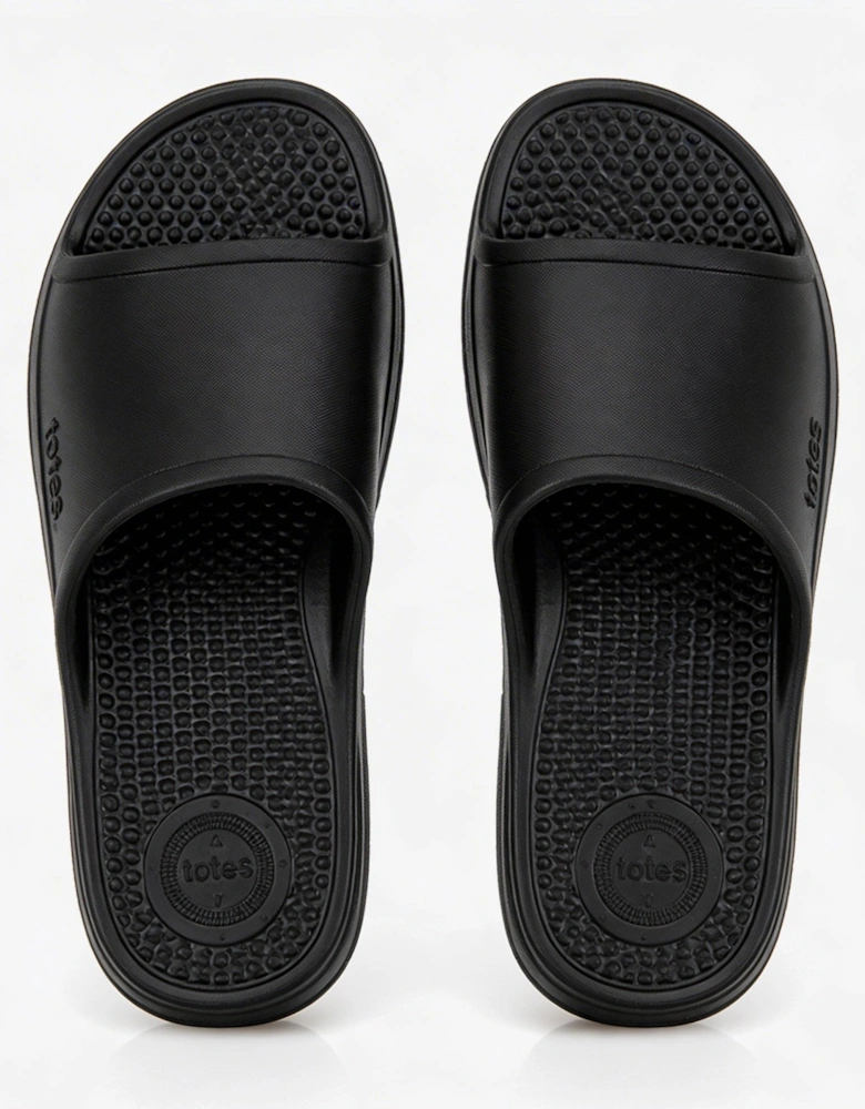 Totes Sol Bounce 0371P Mens Sliders Black