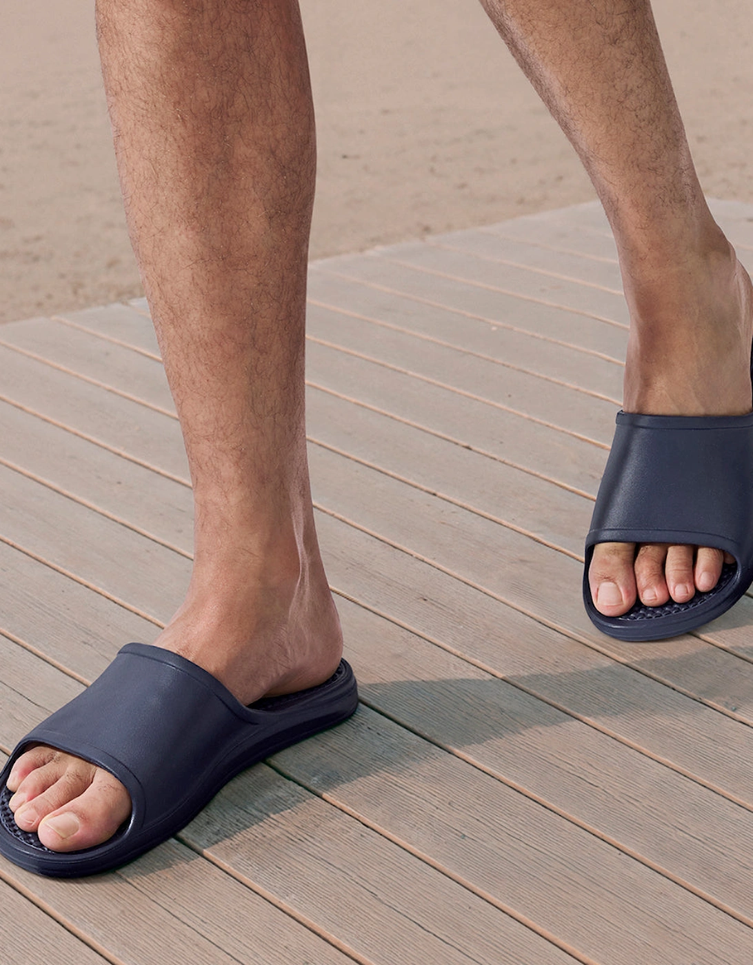 Totes Sol Bounce 0371P Mens Sliders Navy