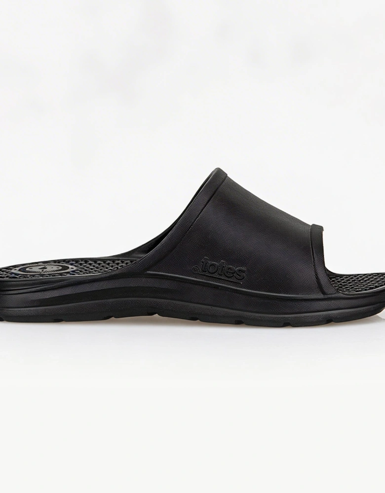 Totes Sol Bounce 0371P Mens Sliders Black