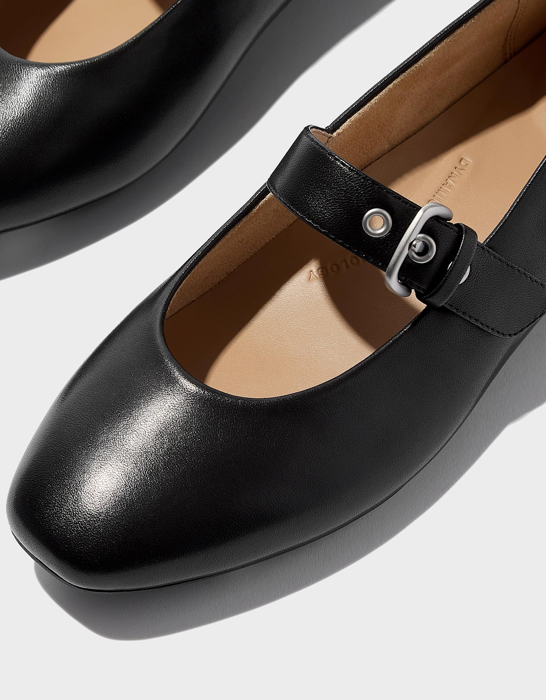 FitFlop Delicato Womens Leather Mary Jane Shoes - All Black 090