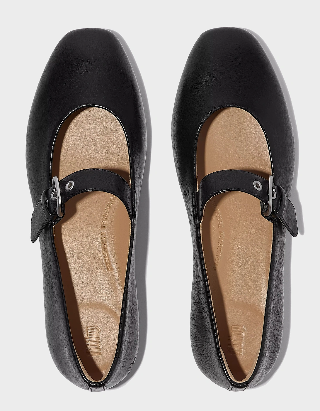 FitFlop Delicato Womens Leather Mary Jane Shoes - All Black 090