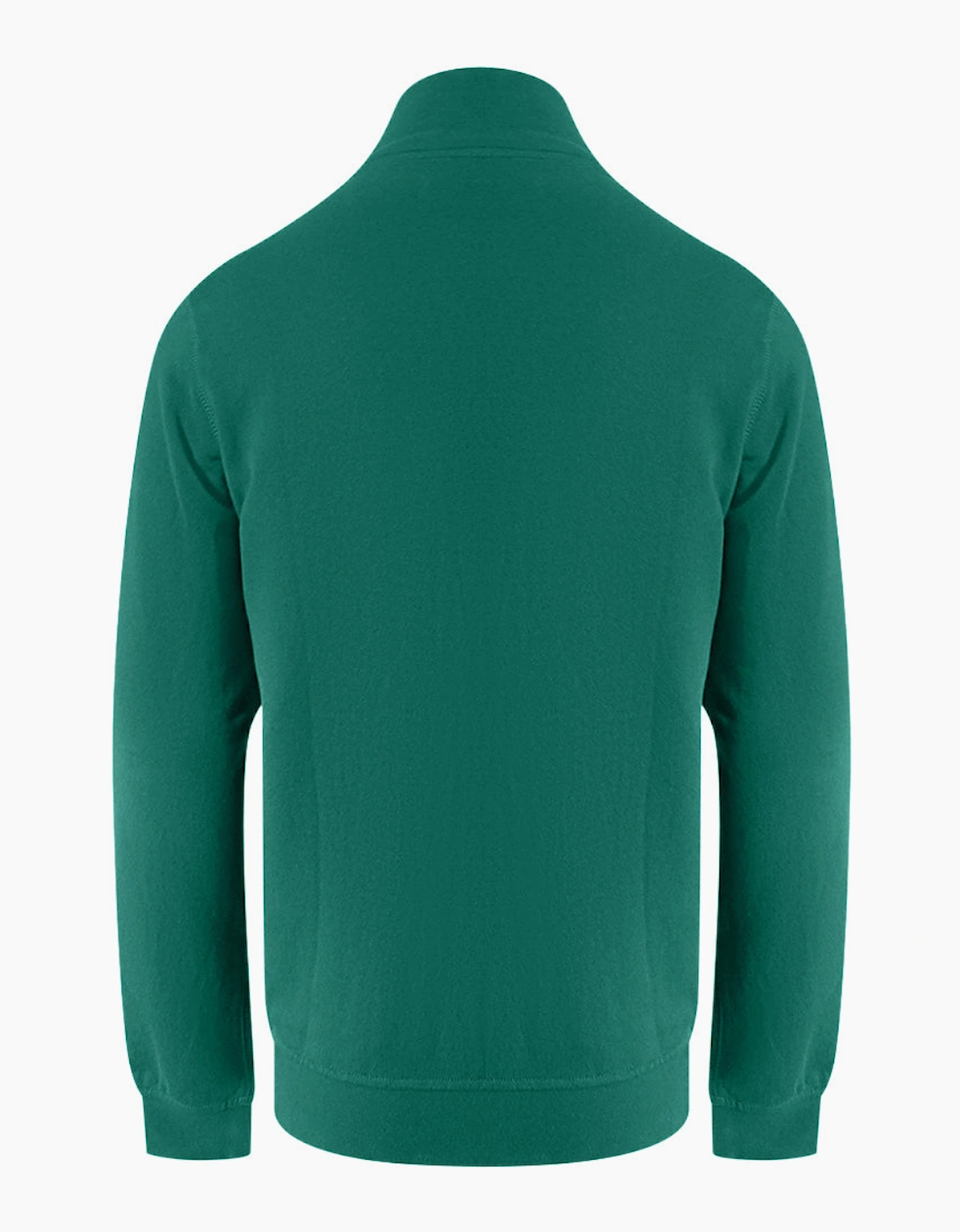 Aquascutum Active Small Logo Full Zip Mock Neck Hunter Green Fleece
