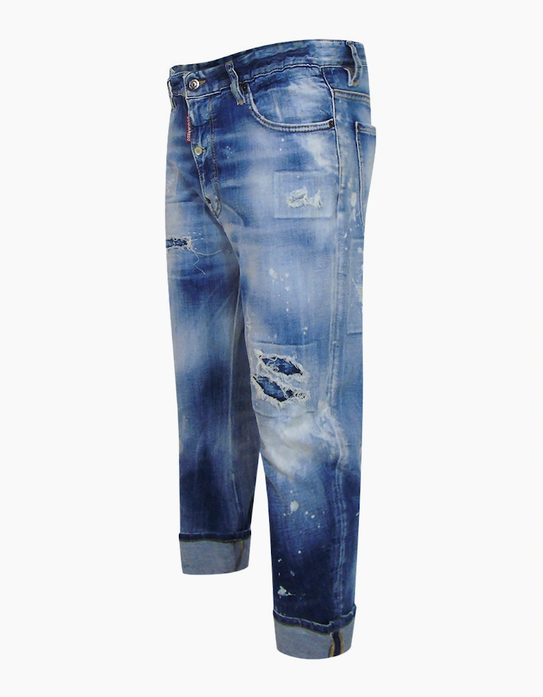 Dsquared2 Big Brother Jean Reinforced Destroyed Denim Blue Jeans