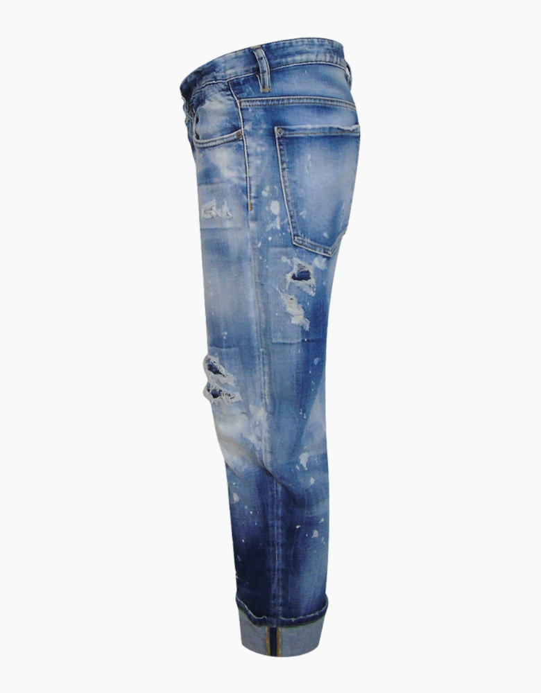 Dsquared2 Big Brother Jean Reinforced Destroyed Denim Blue Jeans