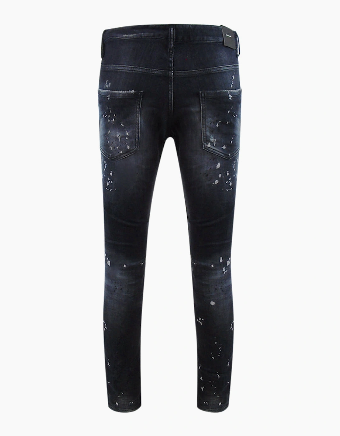 Dsquared2 Skater Jean Reinforced Ripped Paint Splatter Black Wash Jeans