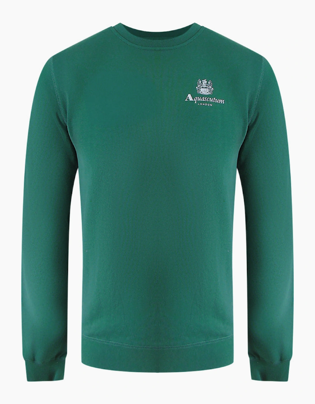 Aquascutum Active Small Logo Crew Neck Hunter Green Fleece, 3 of 2