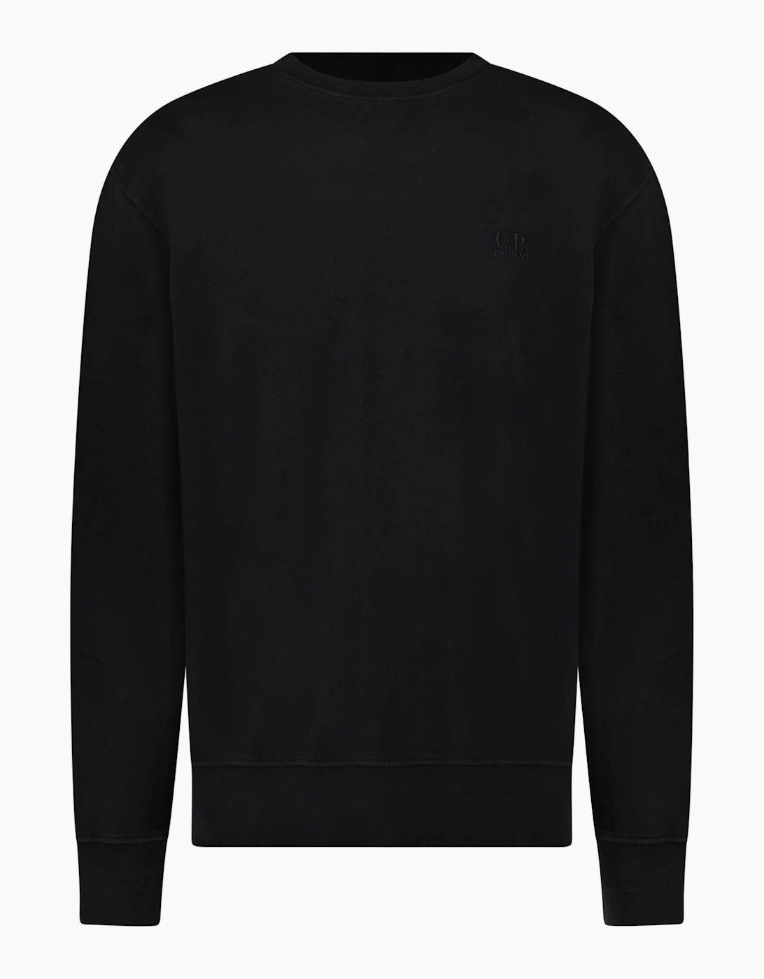CP Company Brushed and Emerized Diagonal Fleece Crewneck Sweatshirt Black, 4 of 3