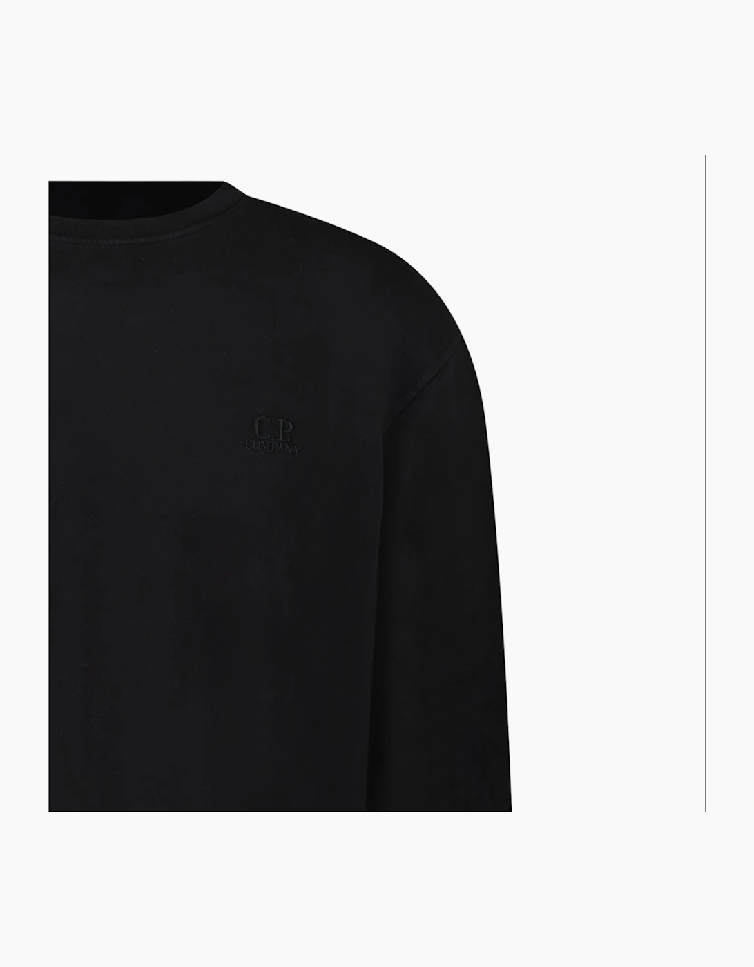 CP Company Brushed and Emerized Diagonal Fleece Crewneck Sweatshirt Black