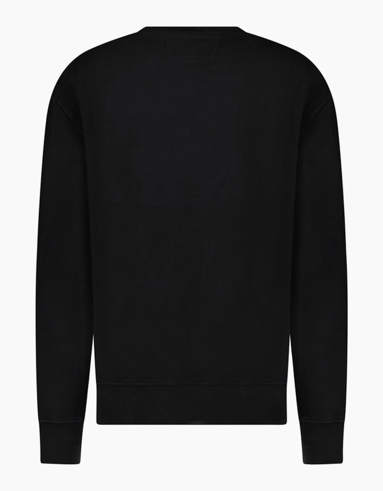 CP Company Brushed and Emerized Diagonal Fleece Crewneck Sweatshirt Black