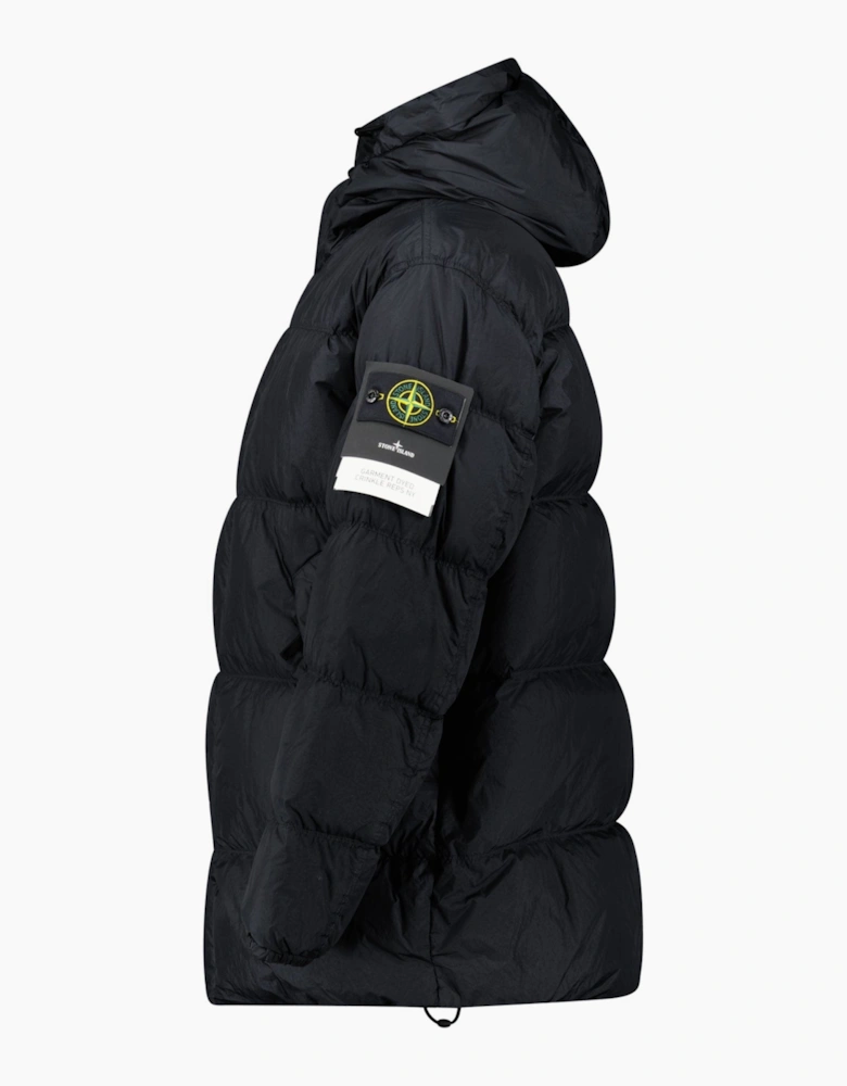 Stone Island Hooded Down Crinkle Reps NY Jacket in Black