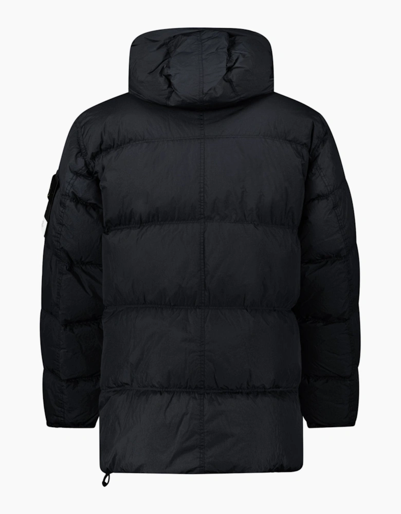 Stone Island Hooded Down Crinkle Reps NY Jacket in Black