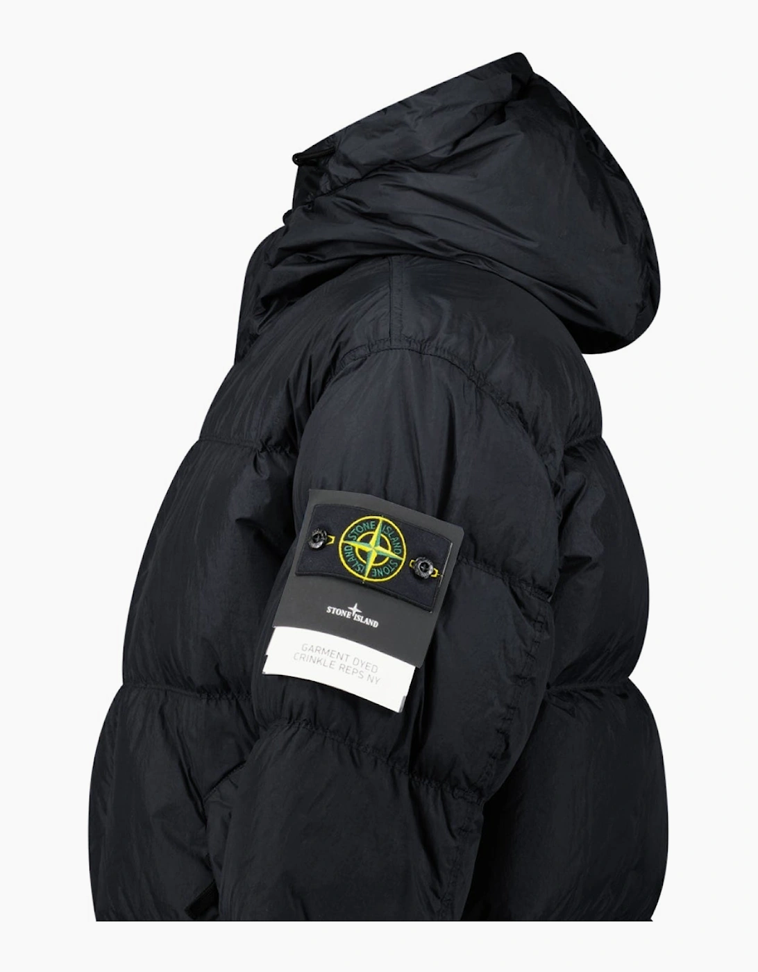 Stone Island Hooded Down Crinkle Reps NY Jacket in Black