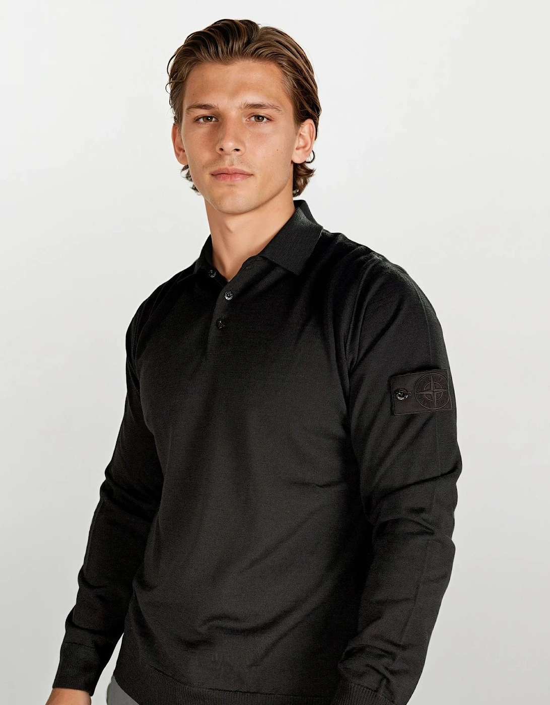Stone Island Ghost Wool Polo-Shirt Dark Brown