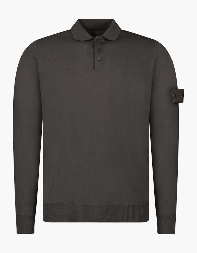 Stone Island Ghost Wool Polo-Shirt Dark Brown