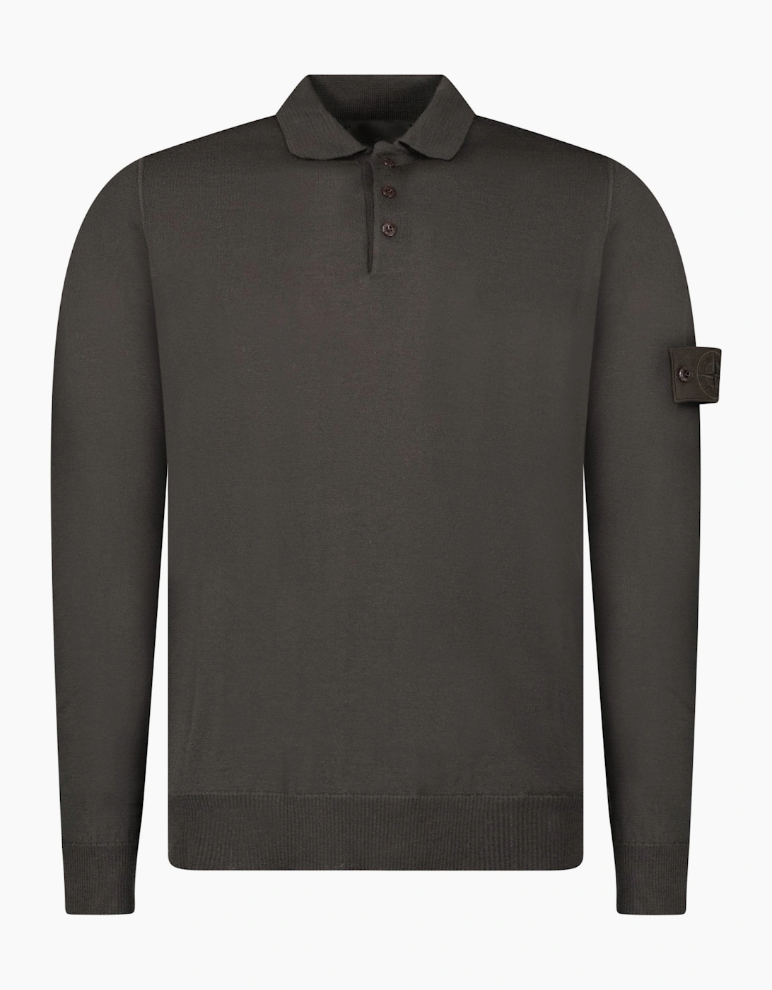 Stone Island Ghost Wool Polo-Shirt Dark Brown