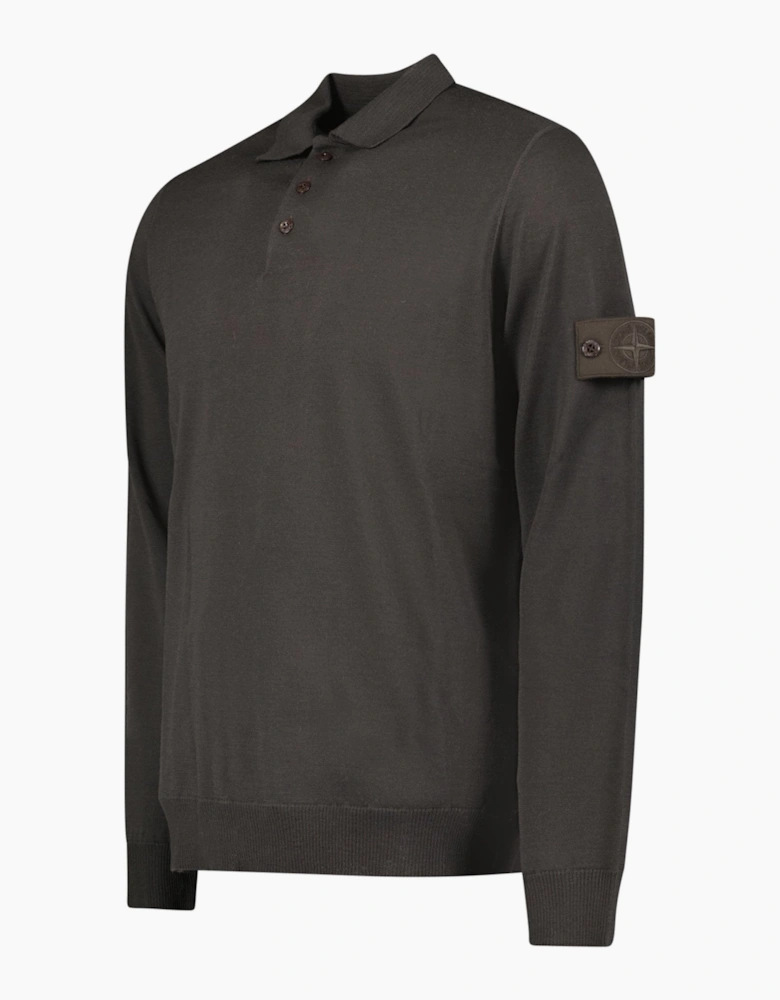 Stone Island Ghost Wool Polo-Shirt Dark Brown