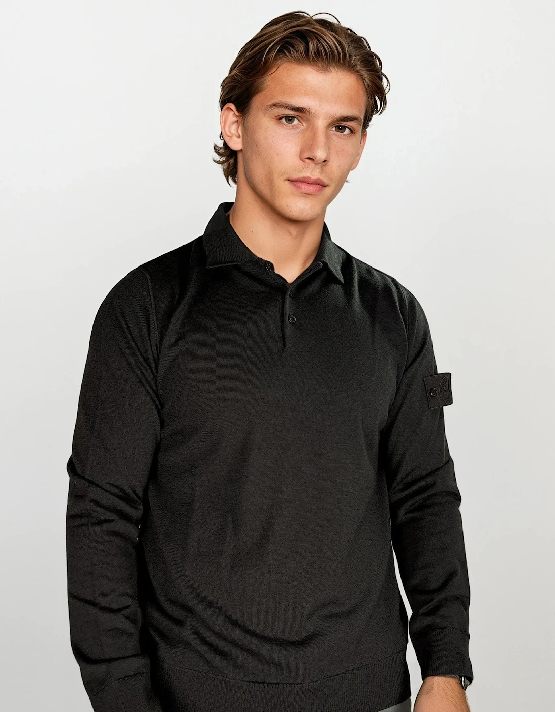 Stone Island Ghost Wool Polo-Shirt Dark Brown