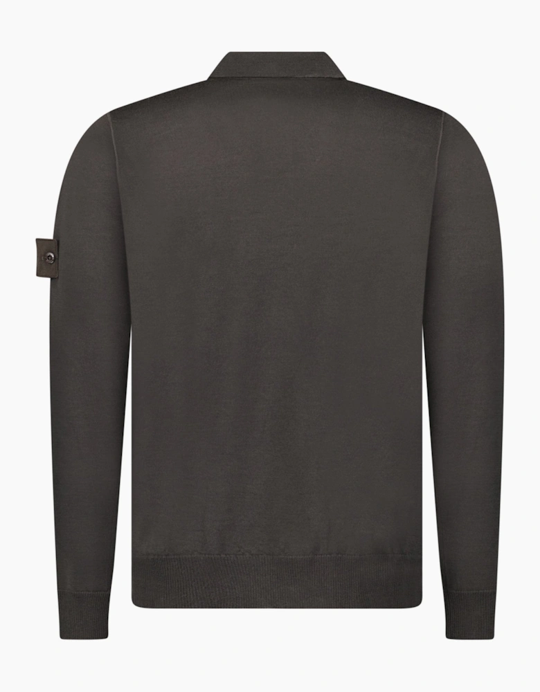 Stone Island Ghost Wool Polo-Shirt Dark Brown