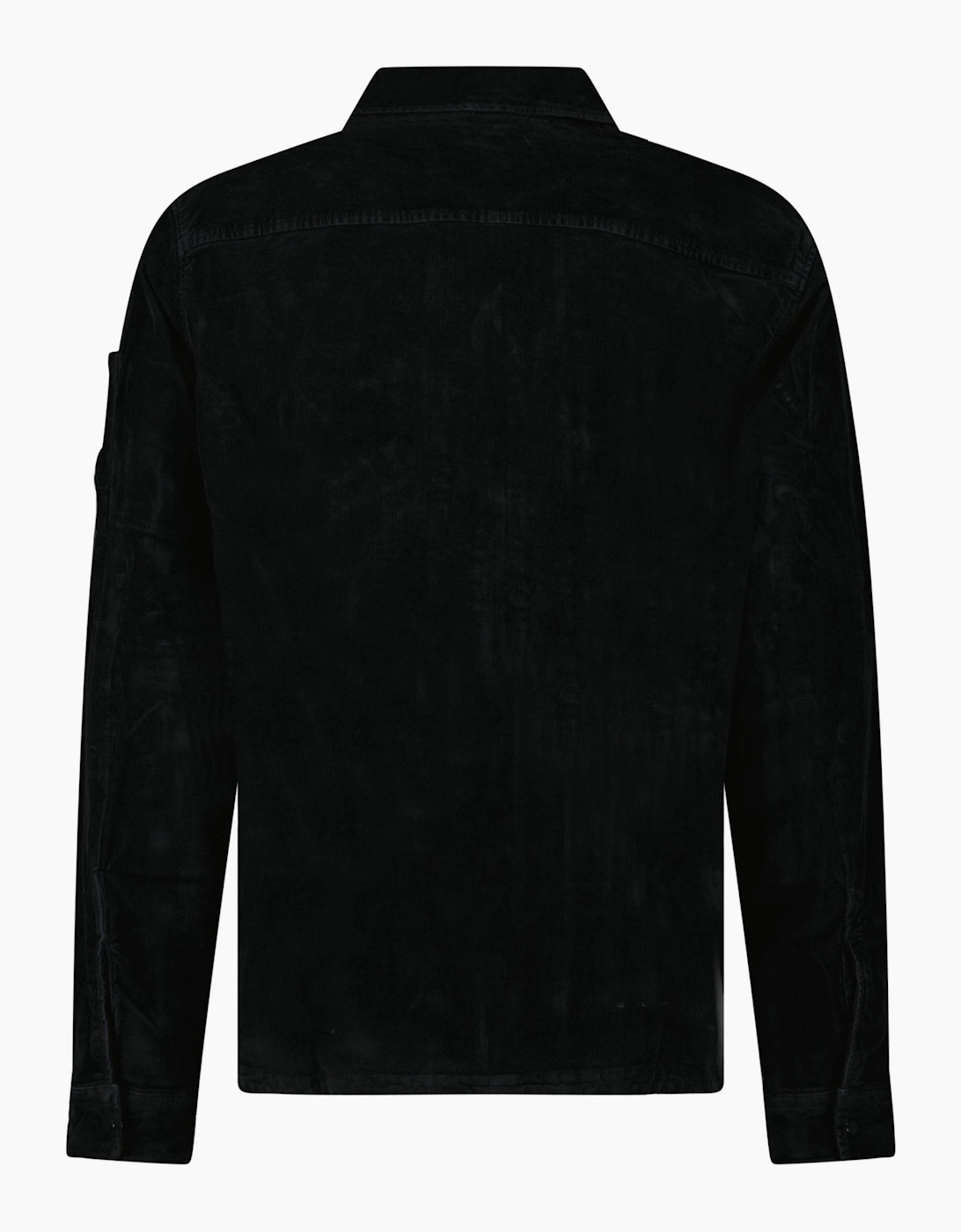CP Company Corduroy Lens Zipped Overshirt in Black