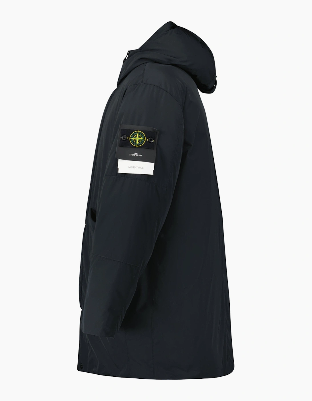 Stone Island Micro Twill Long Parka in Black