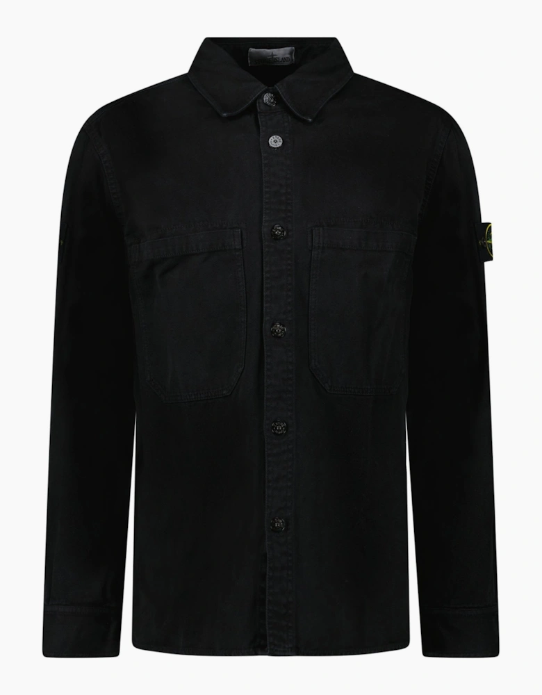 Stone Island Panama Cotton Overshirt in Black