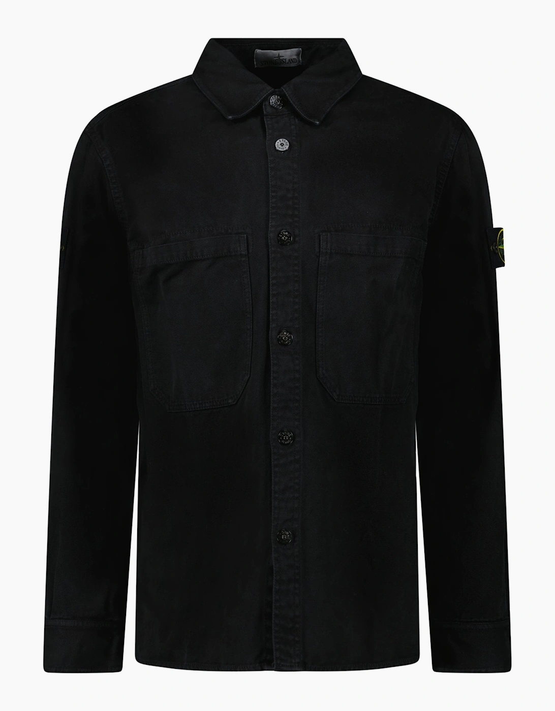 Stone Island Panama Cotton Overshirt in Black