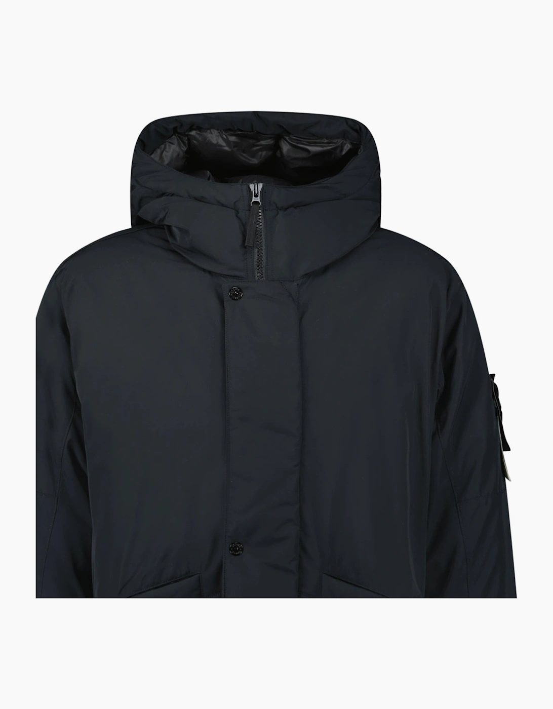 Stone Island Micro Twill Long Parka in Black