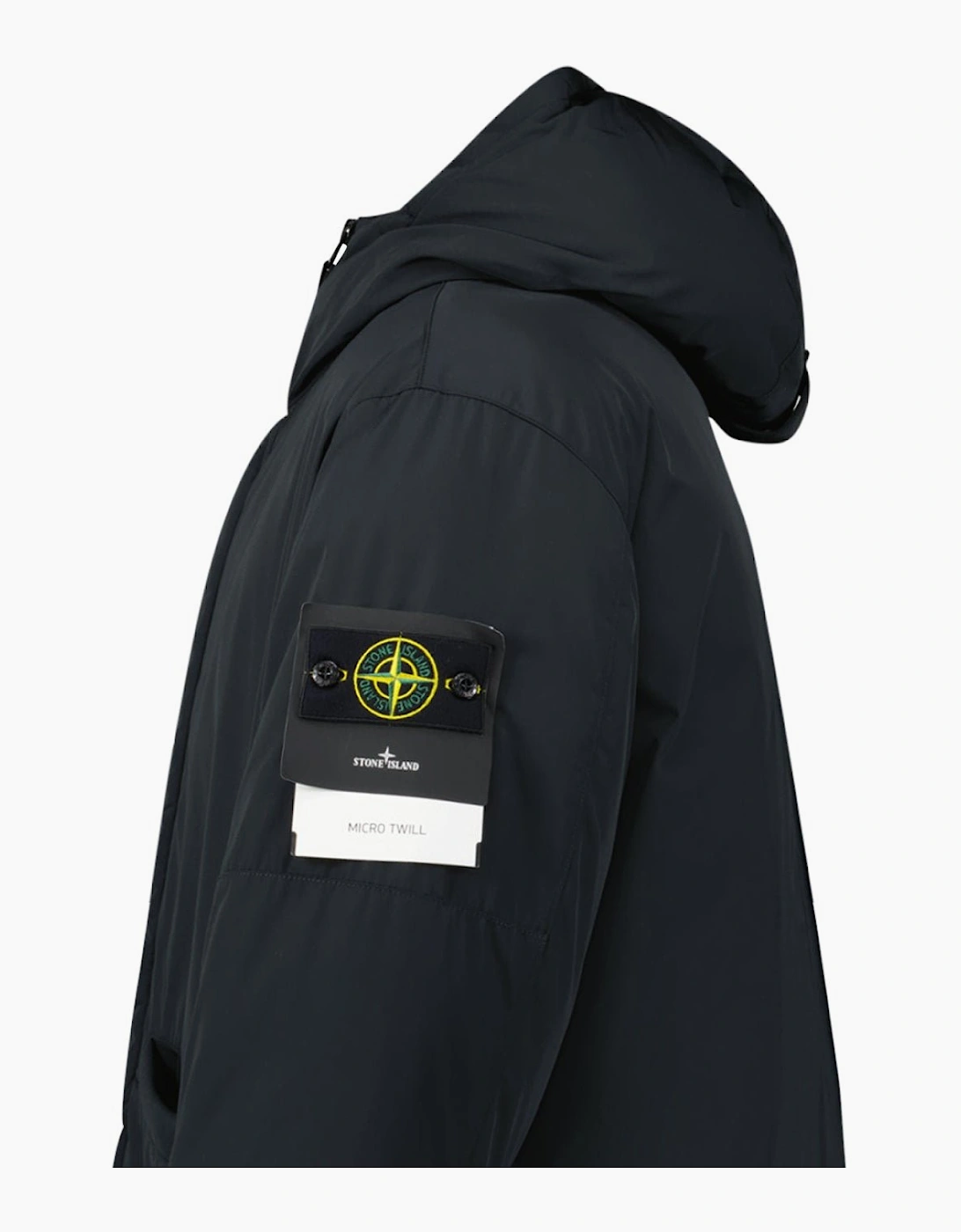 Stone Island Micro Twill Long Parka in Black
