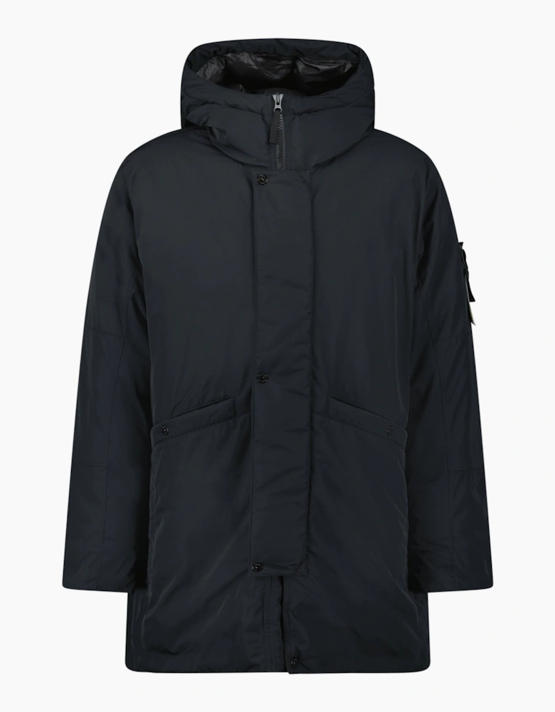 Stone Island Micro Twill Long Parka in Black