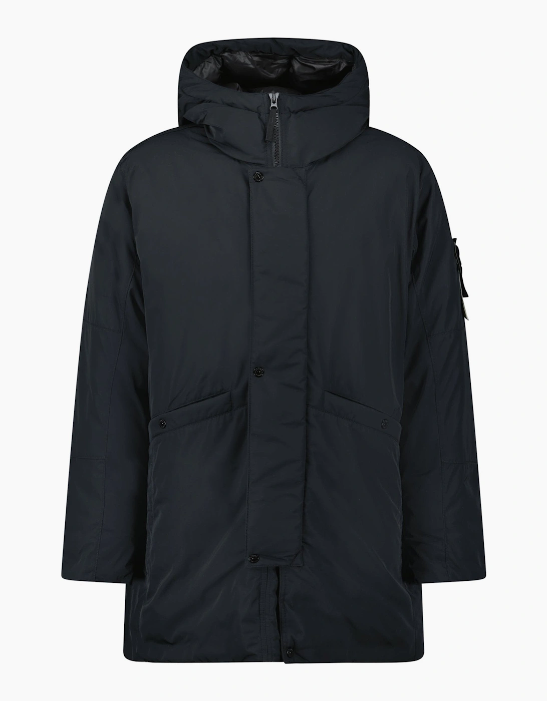 Stone Island Micro Twill Long Parka in Black