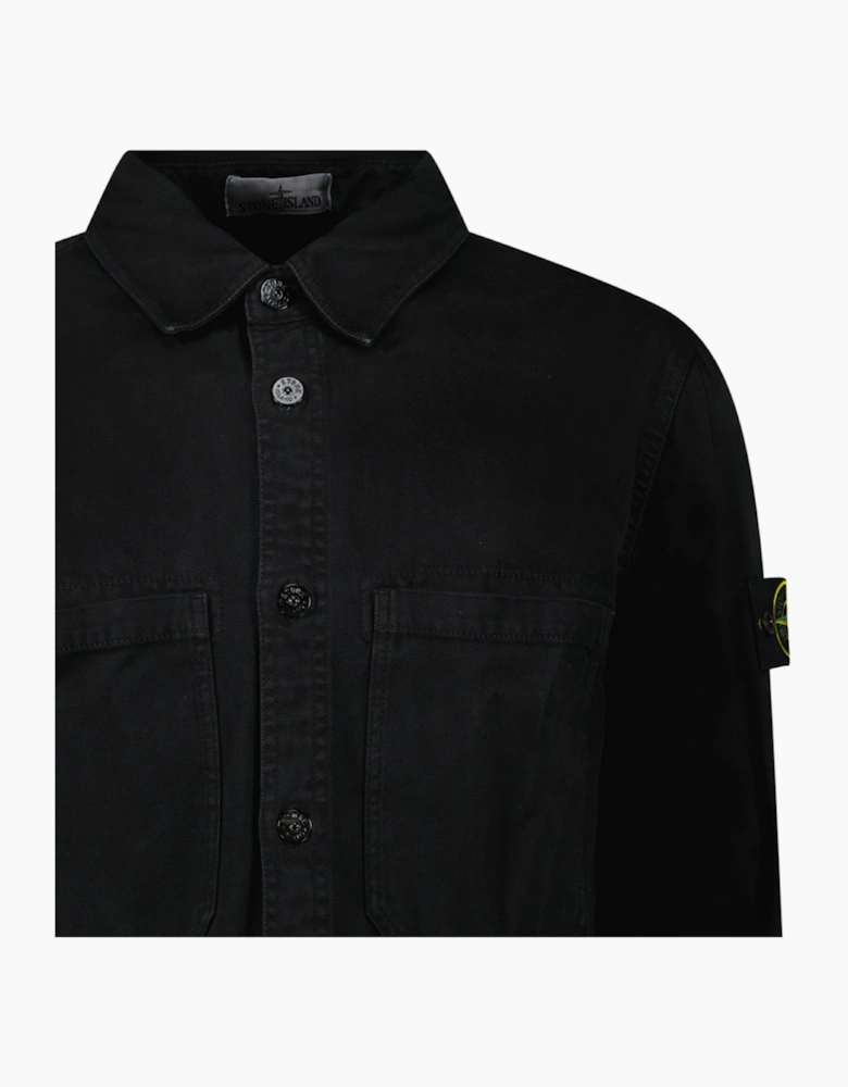 Stone Island Panama Cotton Overshirt in Black