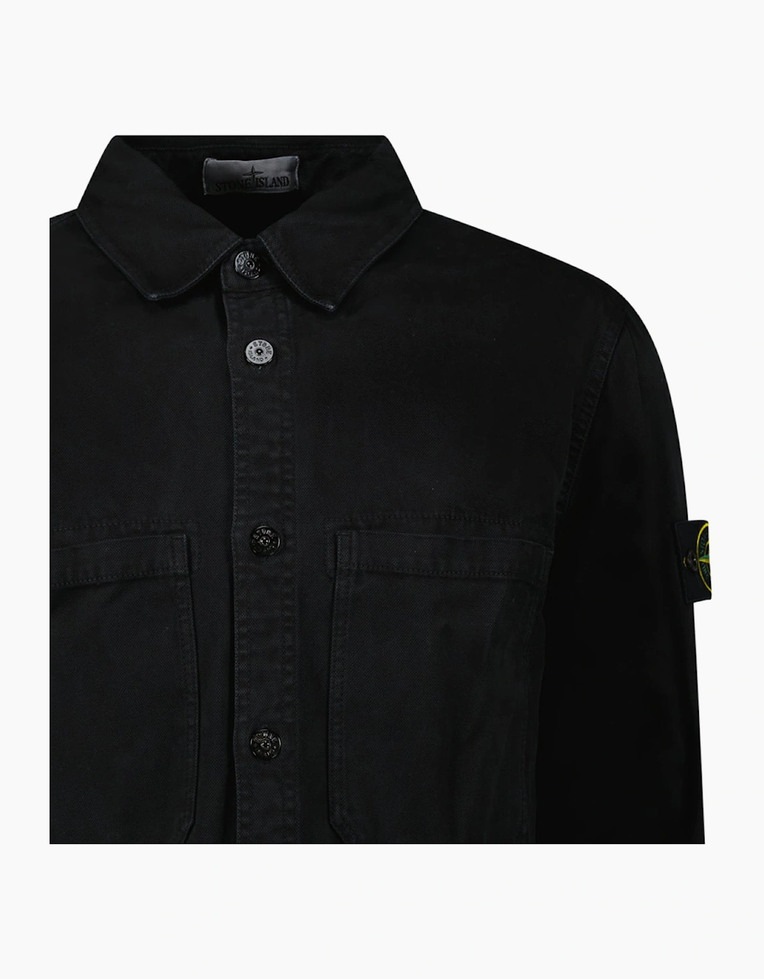 Stone Island Panama Cotton Overshirt in Black