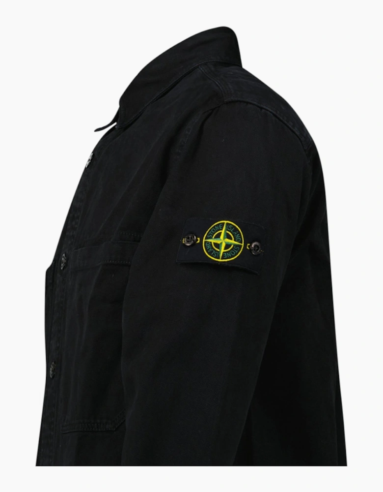 Stone Island Panama Cotton Overshirt in Black