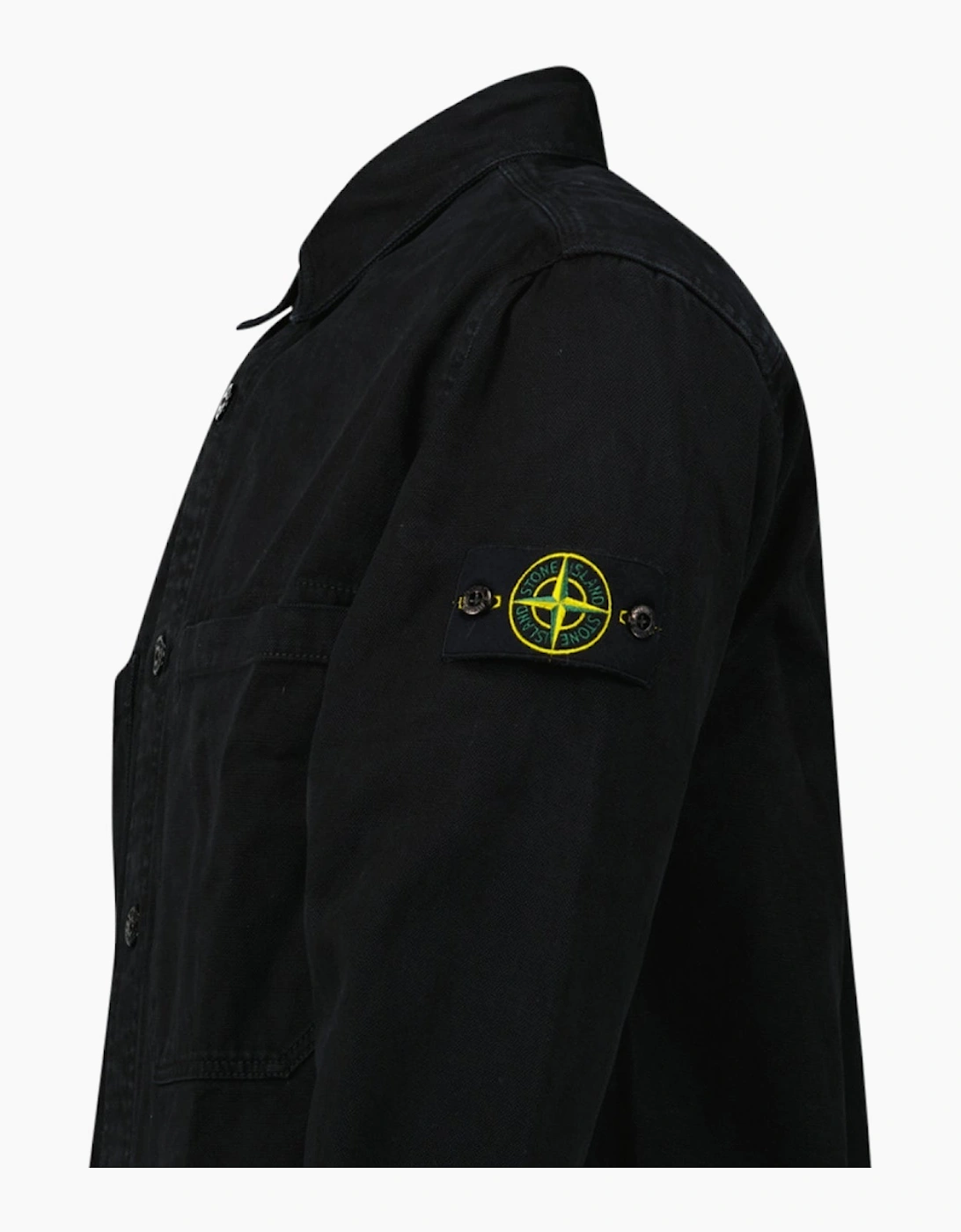 Stone Island Panama Cotton Overshirt in Black